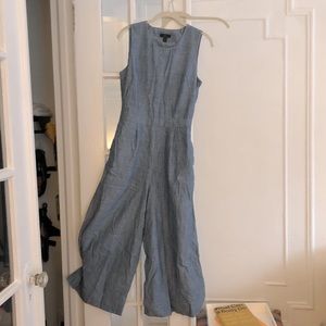 Chambray jumpsuit with cut out back